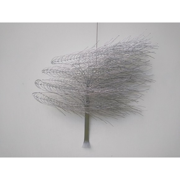 Large Silver Painted Copper & Brass Windy Willow Tree Wall Hanging Art Sculpture - Picture 1 of 10